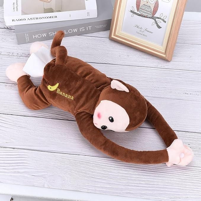 Creative Tissue Box, Hanging Monkey Tissue Holder Napkin Box, Animal Tissue Paper Holder Case for Car Home Kitchen Bathroom Office
