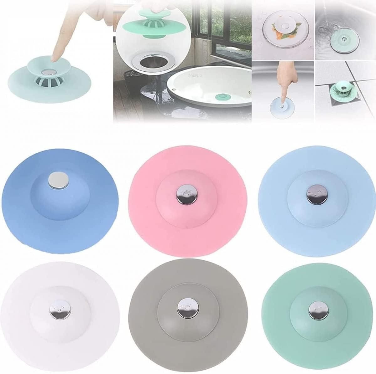 2-in-1 Home Bathroom Kitchen Silicone Stopper (Pack of 2)