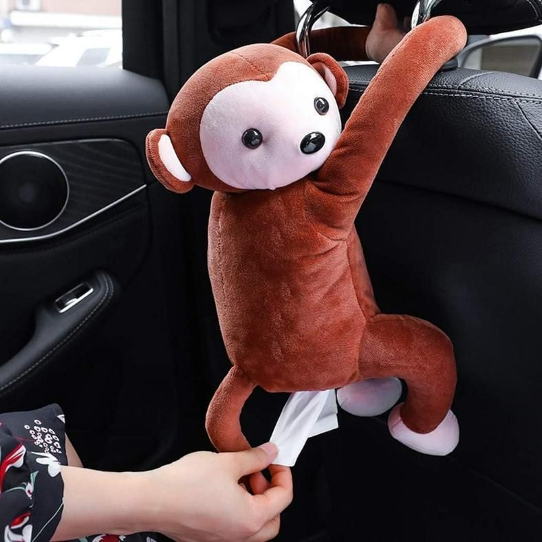 Creative Tissue Box, Hanging Monkey Tissue Holder Napkin Box, Animal Tissue Paper Holder Case for Car Home Kitchen Bathroom Office