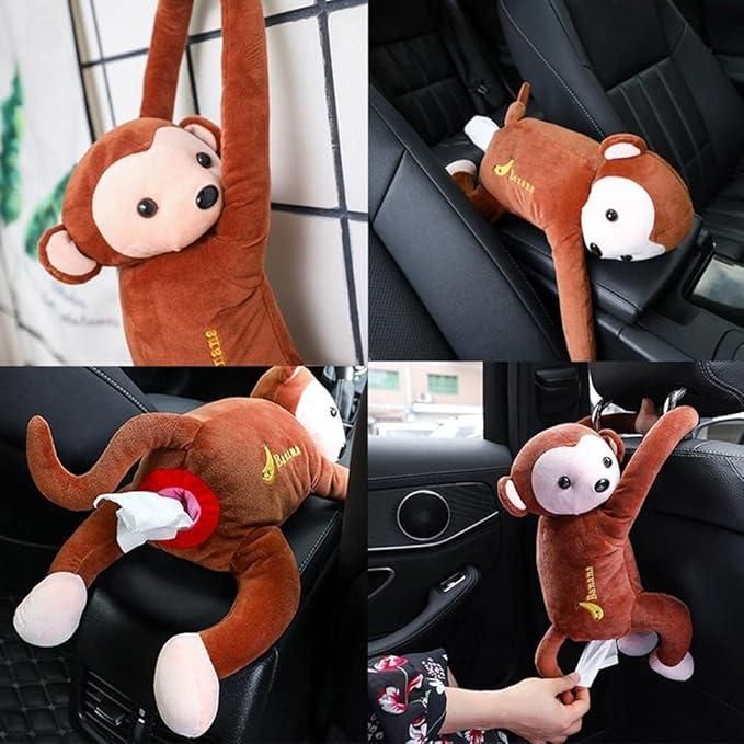 Creative Tissue Box, Hanging Monkey Tissue Holder Napkin Box, Animal Tissue Paper Holder Case for Car Home Kitchen Bathroom Office